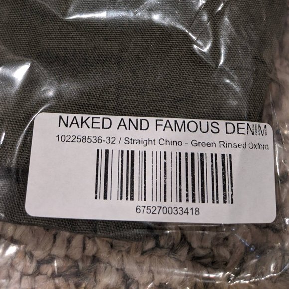 Naked & Famous Olive Chinos - Picture 3 of 3